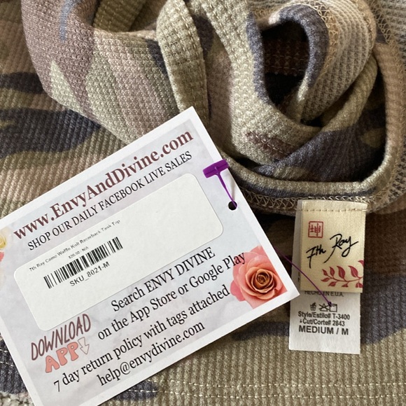 7th Ray razor back camo tank top. - Picture 5 of 5